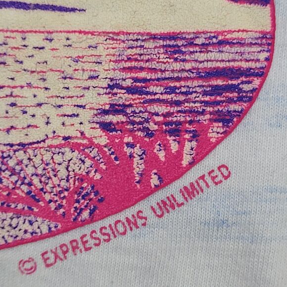 Vintage 90s Myrtle Beach Stripes Shirt Women L/XL 21x27 Blue - Picture 12 of 14